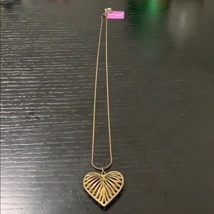 Heart necklace - old gold color